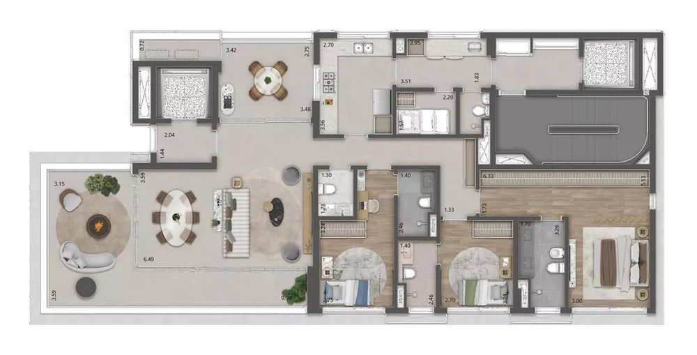 Apartamento à venda com 3 quartos, 185m² - Foto 1