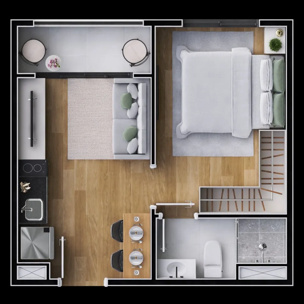 Apartamento, 1 quarto, 28 m² - Foto 12