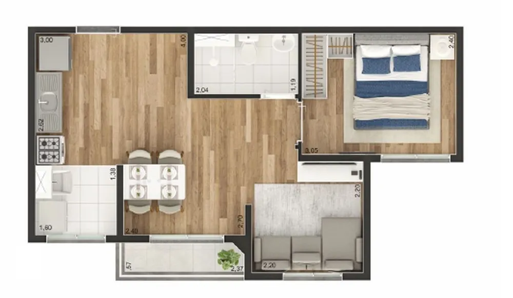 Apartamento, 2 quartos, 37 m² - Foto 6