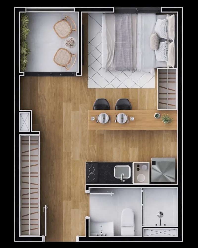 Apartamento, 1 quarto, 35 m² - Foto 9