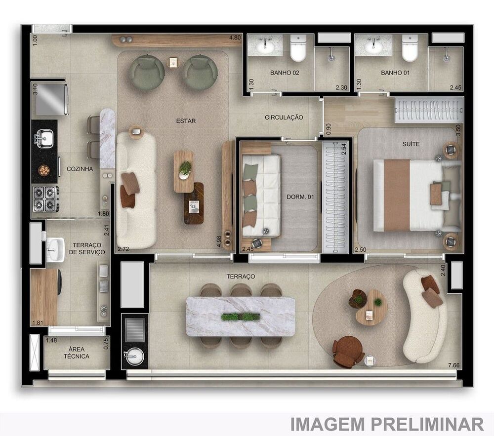 Apartamento, 2 quartos, 80 m² - Foto 3