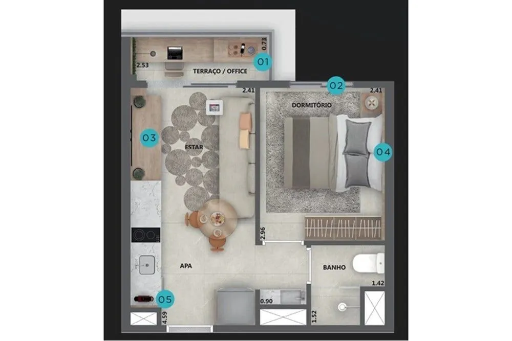 Apartamento, 1 quarto, 27 m² - Foto 9
