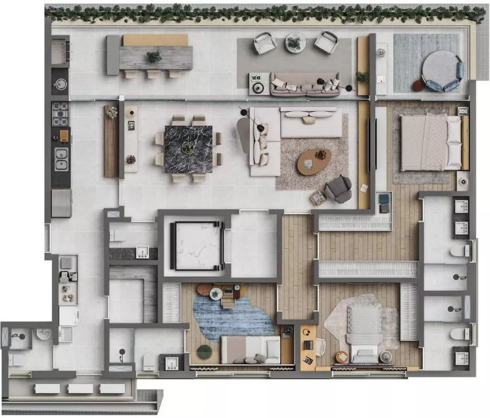 Apartamento à venda com 3 quartos, 195m² - Foto 3