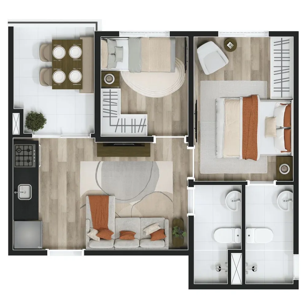Apartamento, 2 quartos, 46 m² - Foto 3