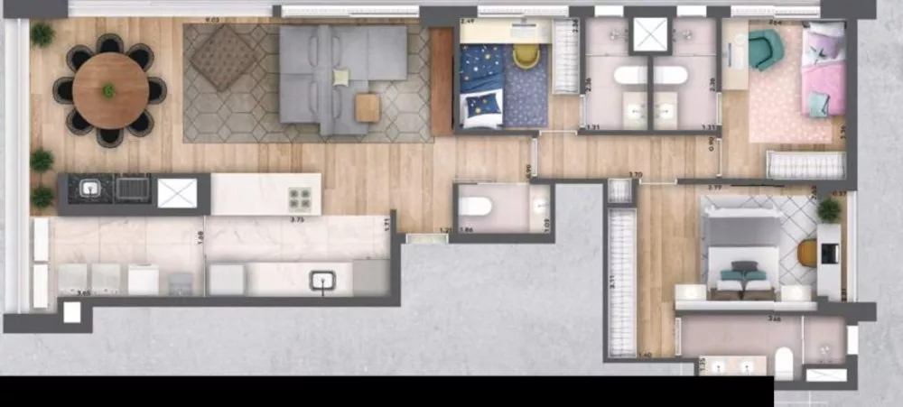 Apartamento à venda com 3 quartos, 108m² - Foto 2