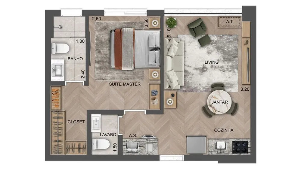 Apartamento, 2 quartos, 62 m² - Foto 6