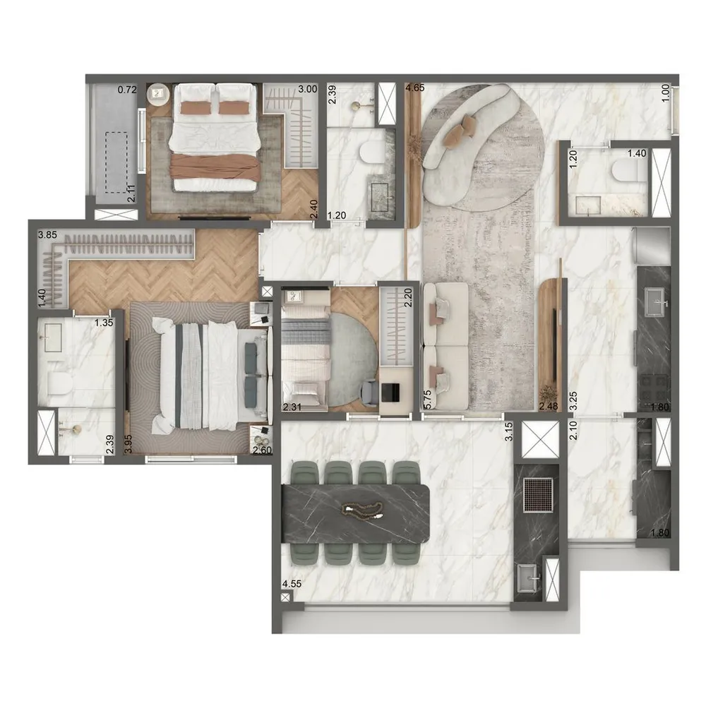 Apartamento, 2 quartos, 75 m² - Foto 7
