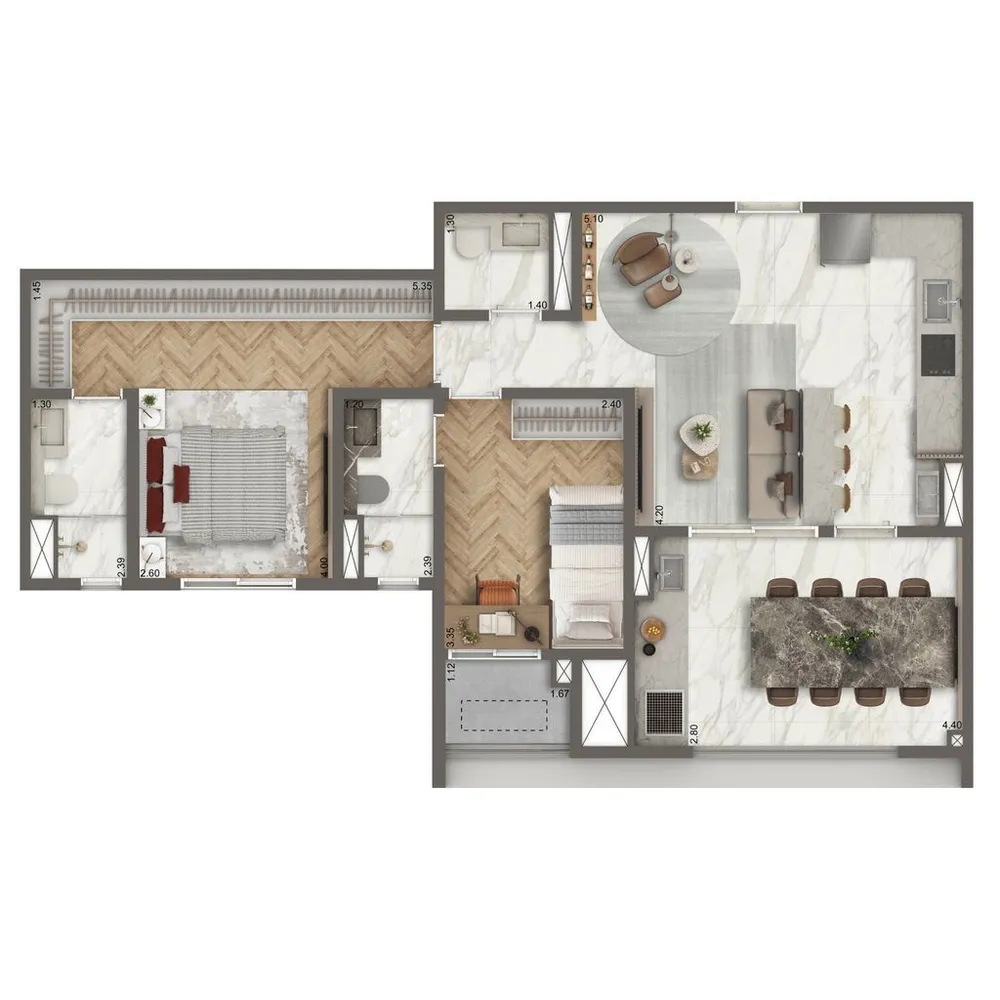 Apartamento, 2 quartos, 75 m² - Foto 8