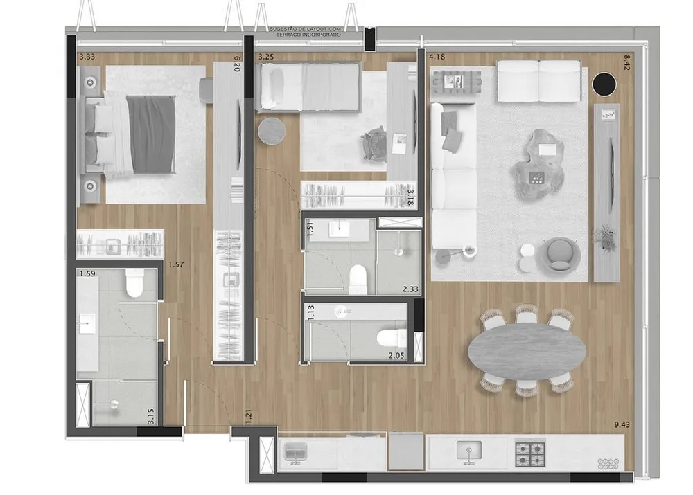 Apartamento, 2 quartos, 99 m² - Foto 9