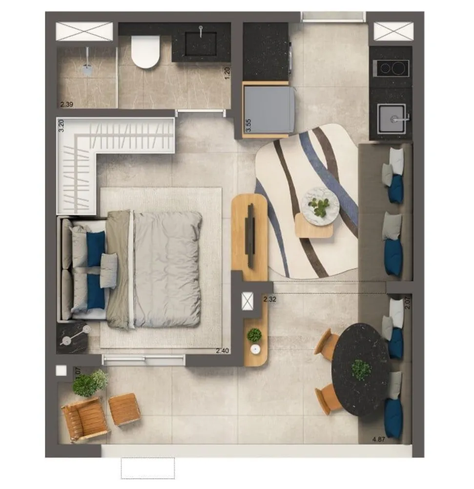 Kitnet-Studio, 30 m² - Foto 3