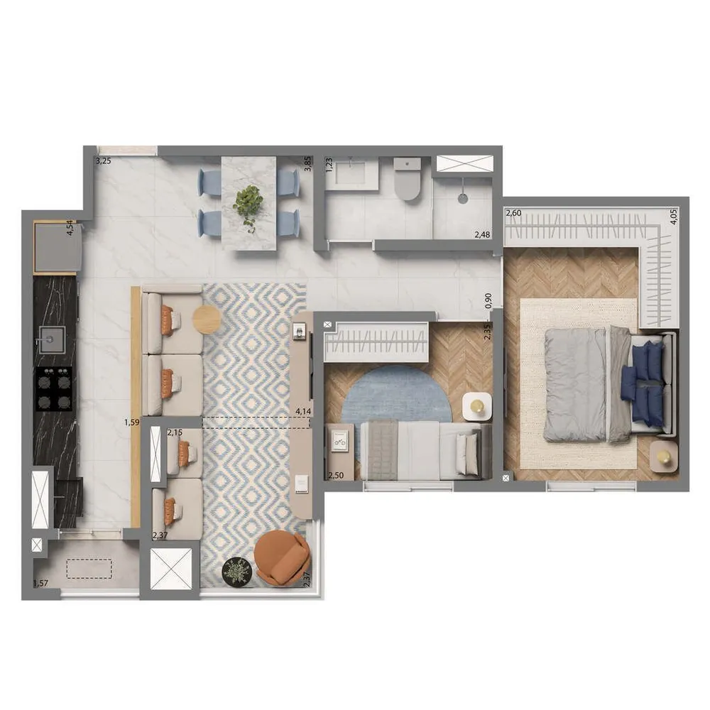 Apartamento, 2 quartos, 61 m² - Foto 3