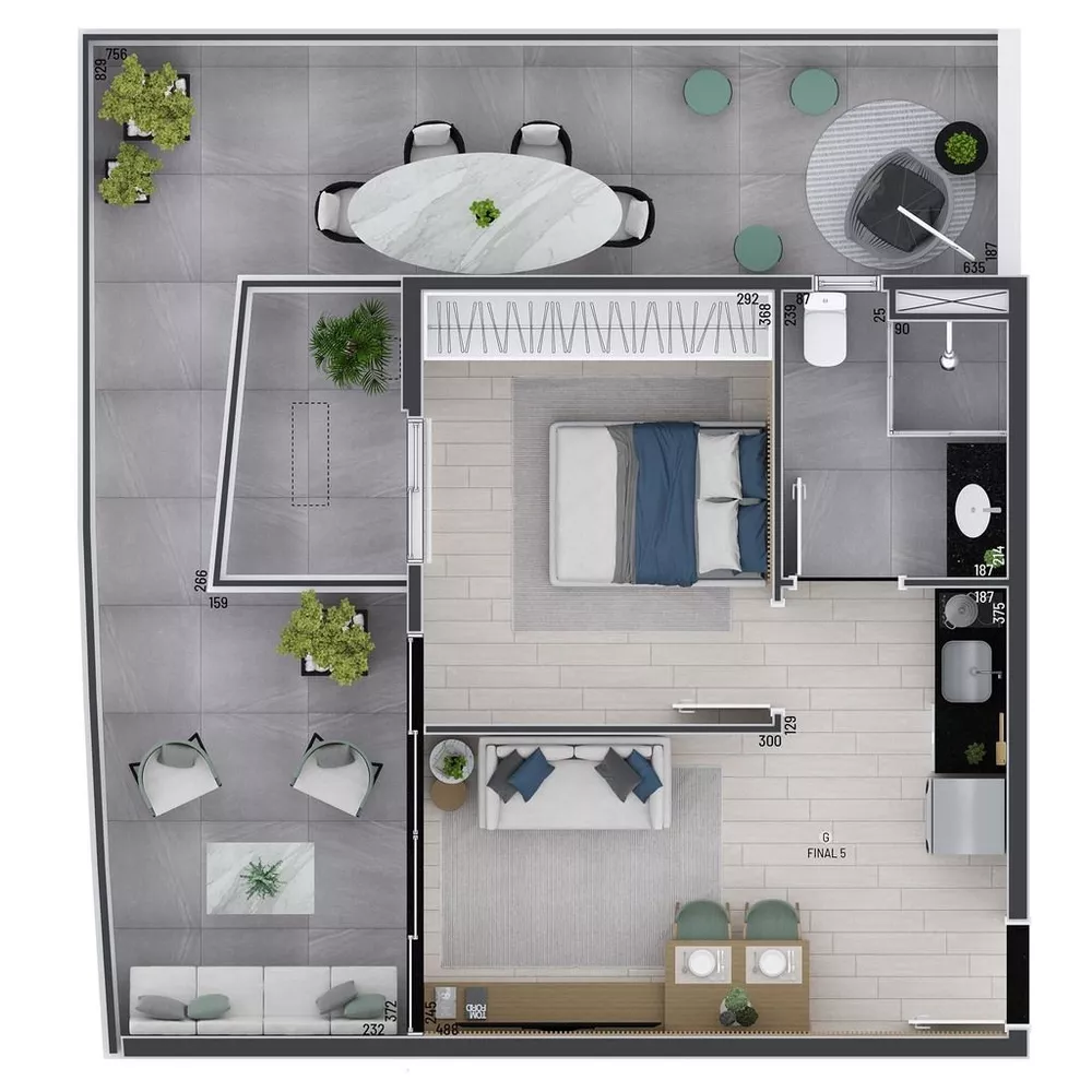 Apartamento, 1 quarto, 43 m² - Foto 2