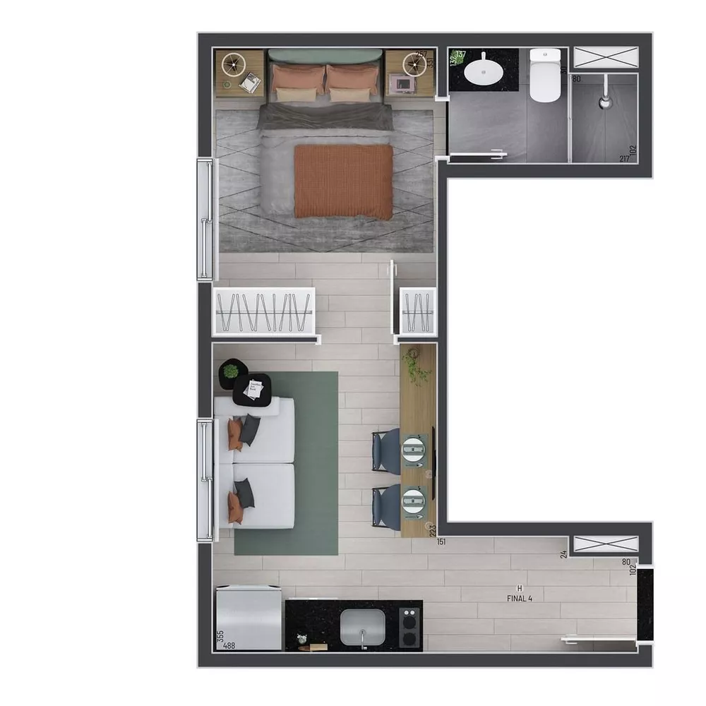 Apartamento, 1 quarto, 43 m² - Foto 17