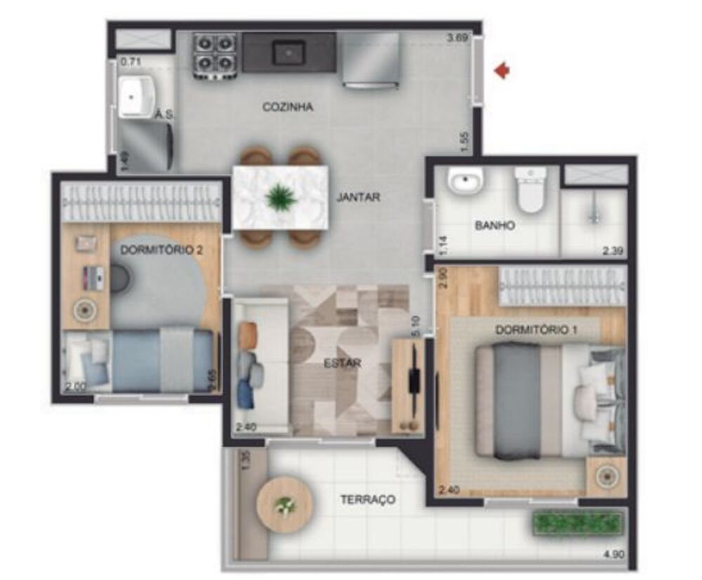 Apartamento, 2 quartos, 56 m² - Foto 19