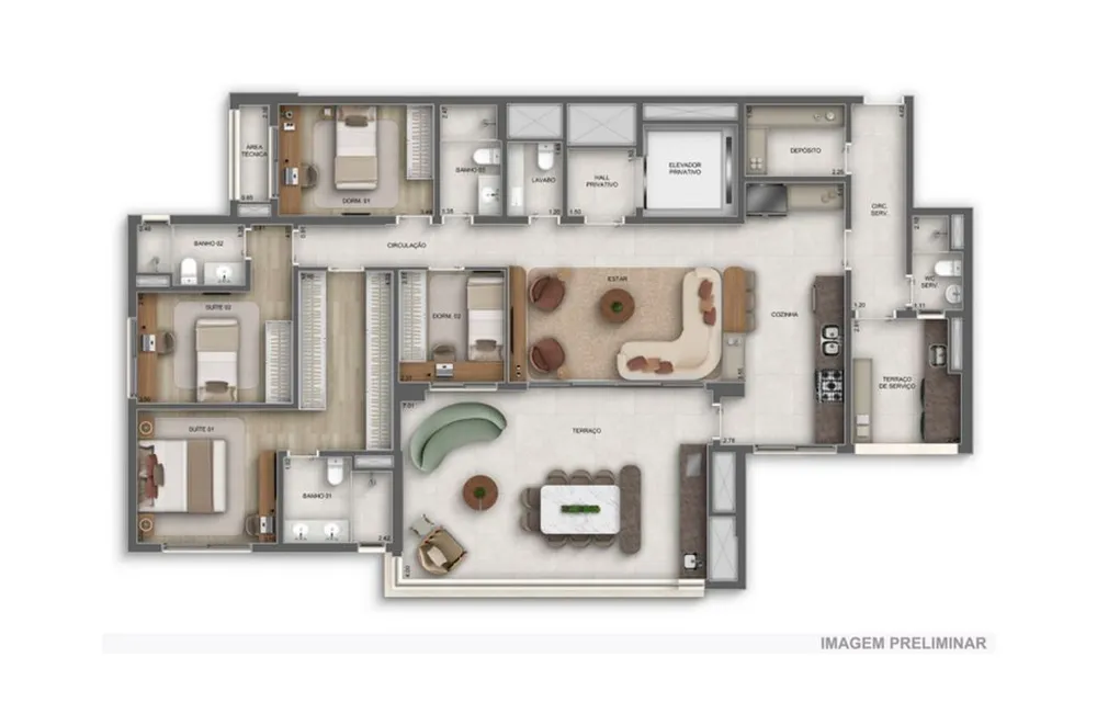 Apartamento, 3 quartos, 184 m² - Foto 7