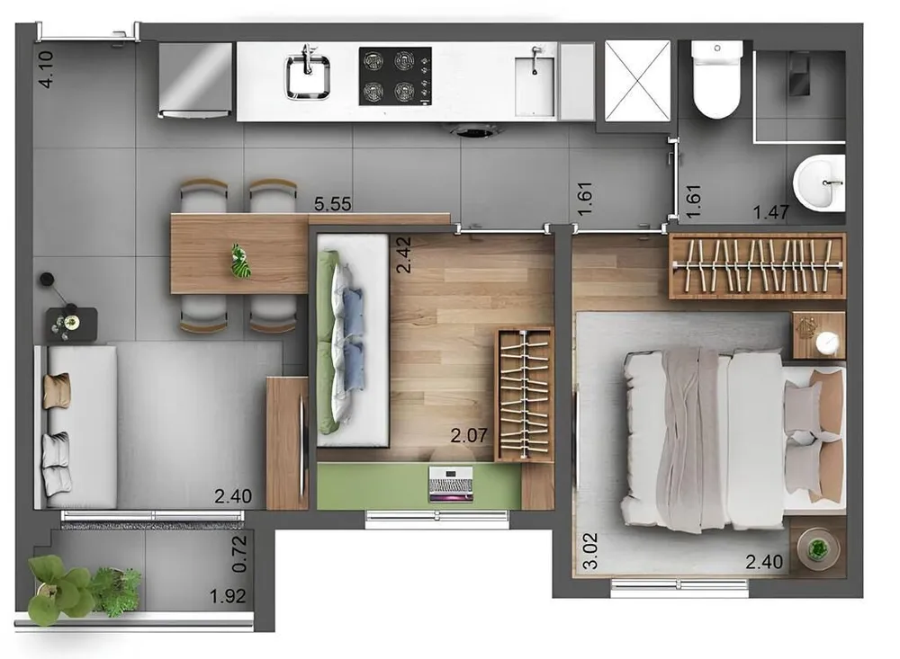 Apartamento, 2 quartos, 34 m² - Foto 10