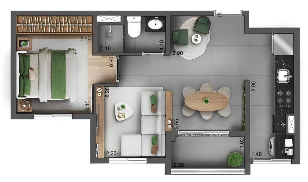 Apartamento, 2 quartos, 34 m² - Foto 9