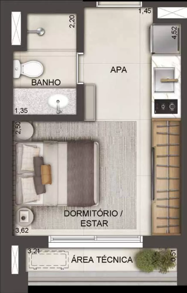 Kitnet-Studio, 23 m² - Foto 12