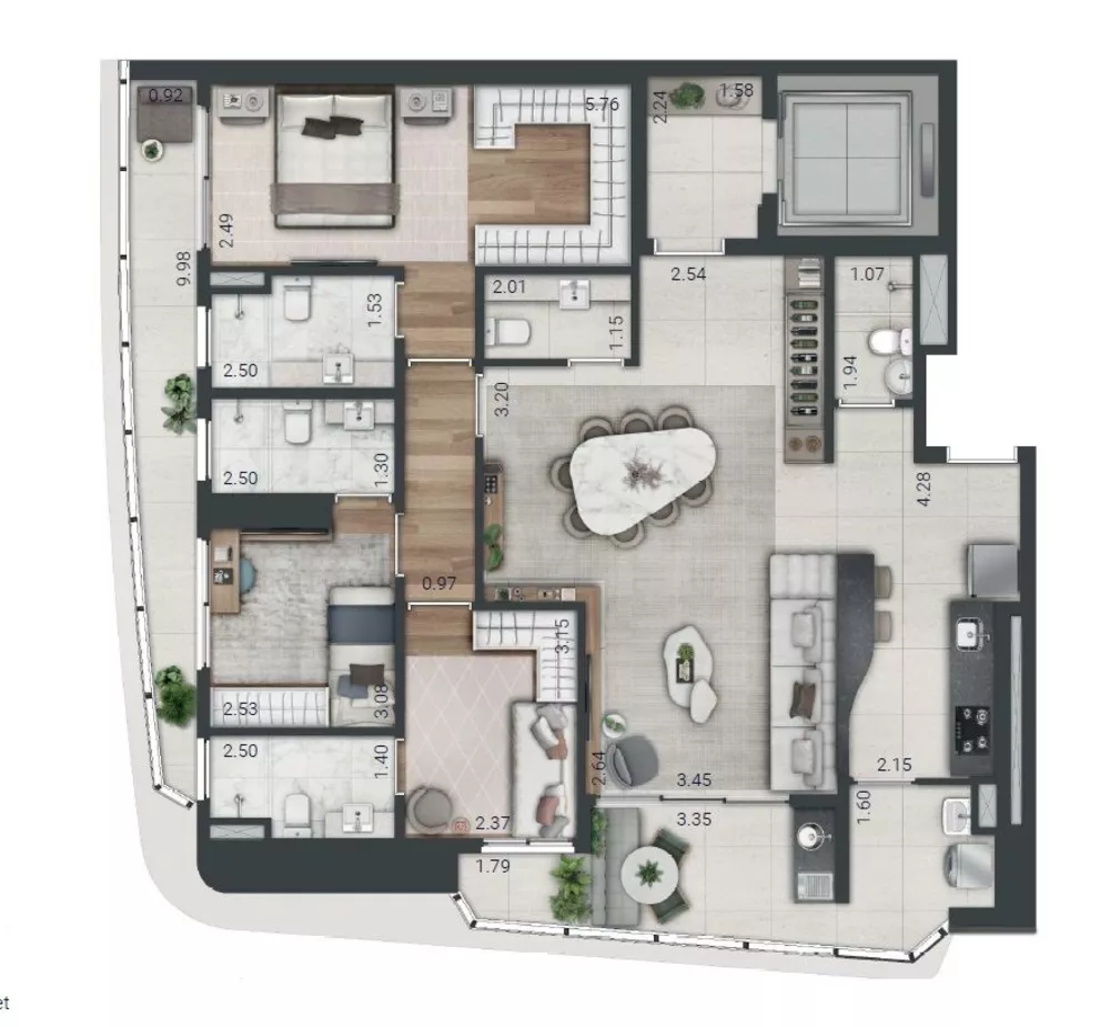 Apartamento à venda com 3 quartos, 129m² - Foto 3