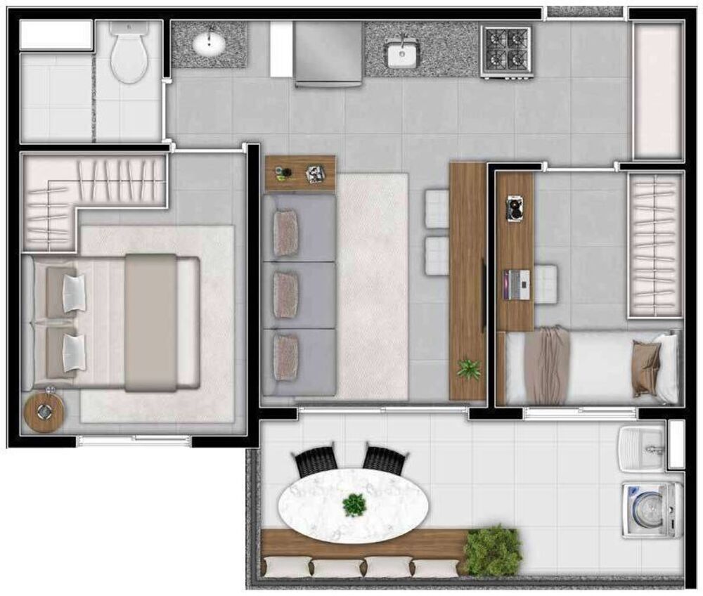Apartamento, 1 quarto, 36 m² - Foto 1