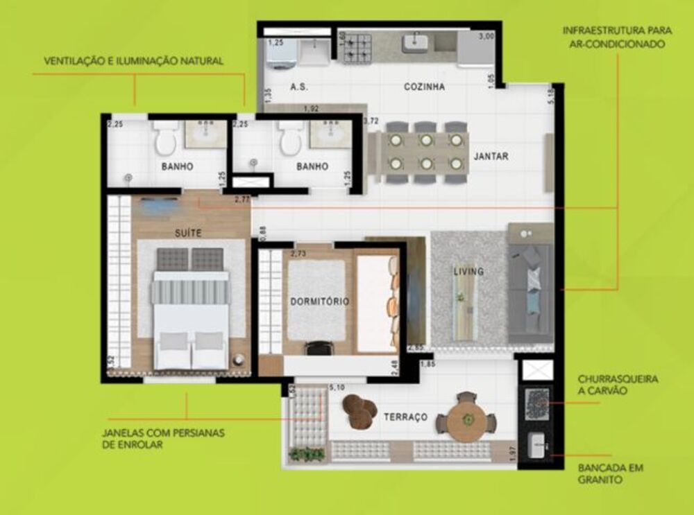 Apartamento, 2 quartos, 65 m² - Foto 9