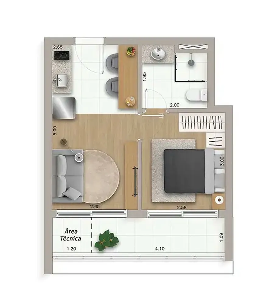 Kitnet-Studio, 33 m² - Foto 8