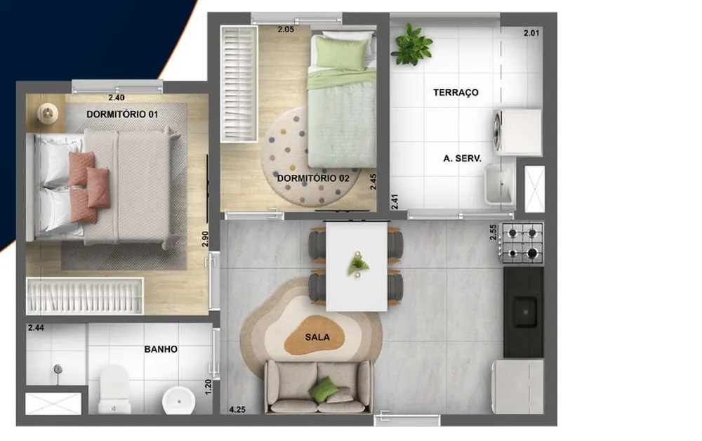 Apartamento, 2 quartos, 35 m² - Foto 6