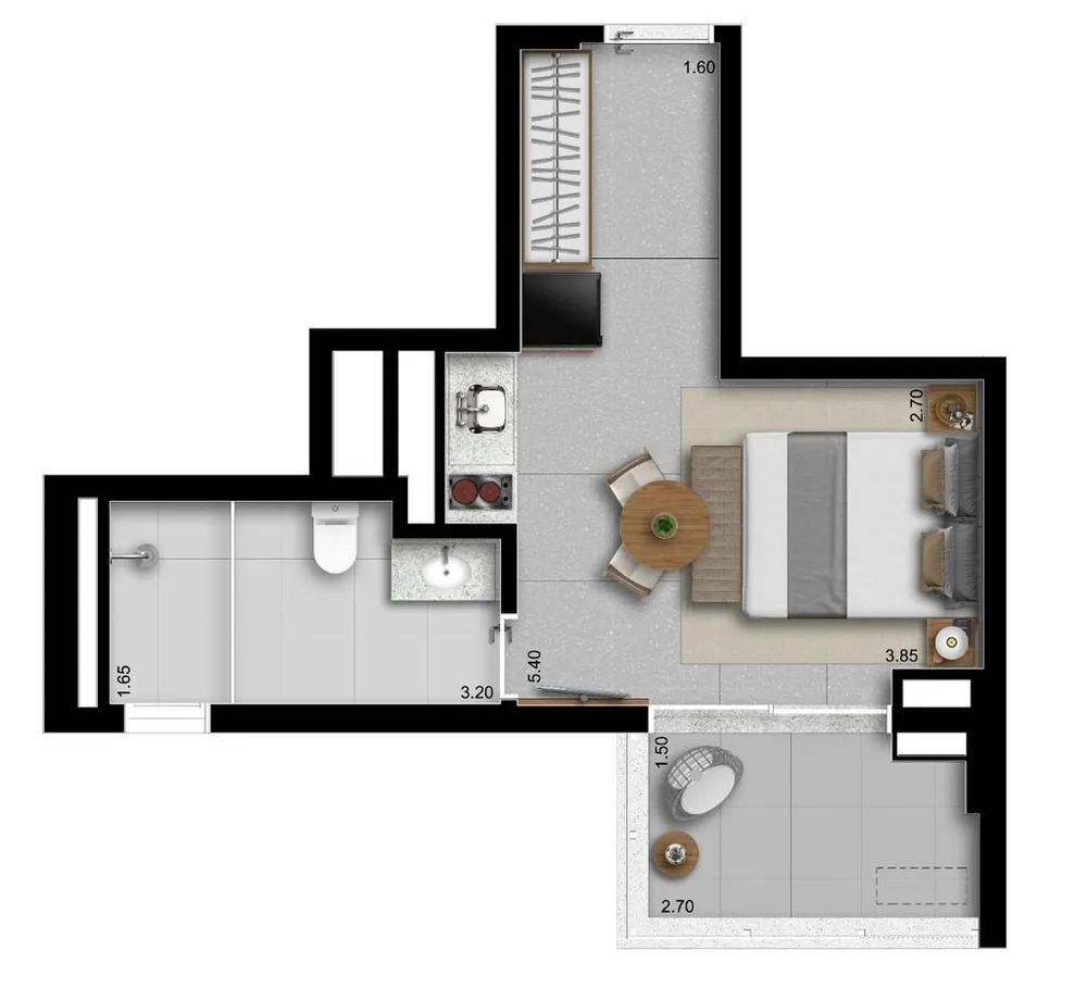 Apartamento, 1 quarto, 37 m² - Foto 6