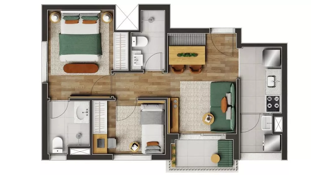 Apartamento, 2 quartos, 43 m² - Foto 3