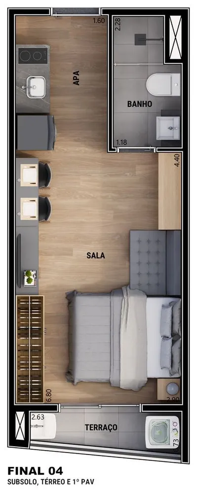 Kitnet-Studio, 30 m² - Foto 5