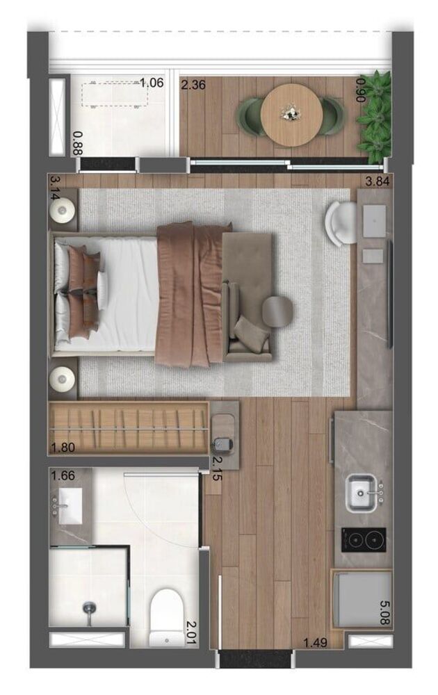 Kitnet-Studio, 25 m² - Foto 19