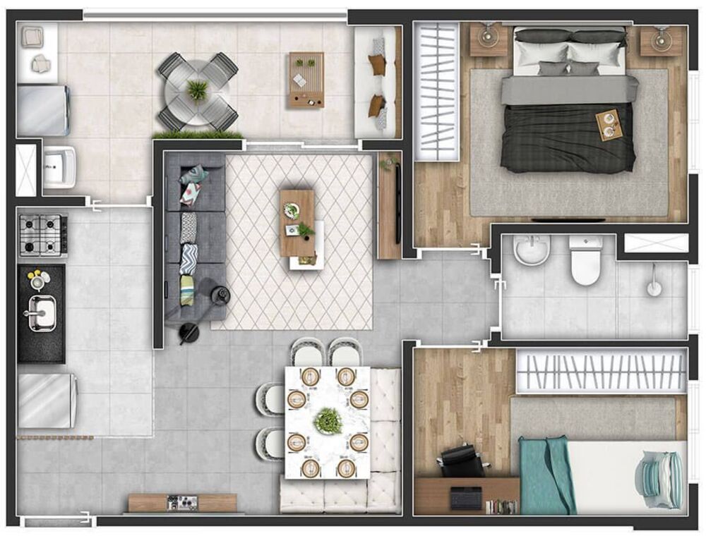 Apartamento à venda com 2 quartos, 59m² - Foto 4