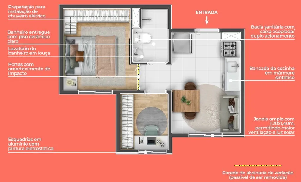 Apartamento, 1 quarto, 26 m² - Foto 8