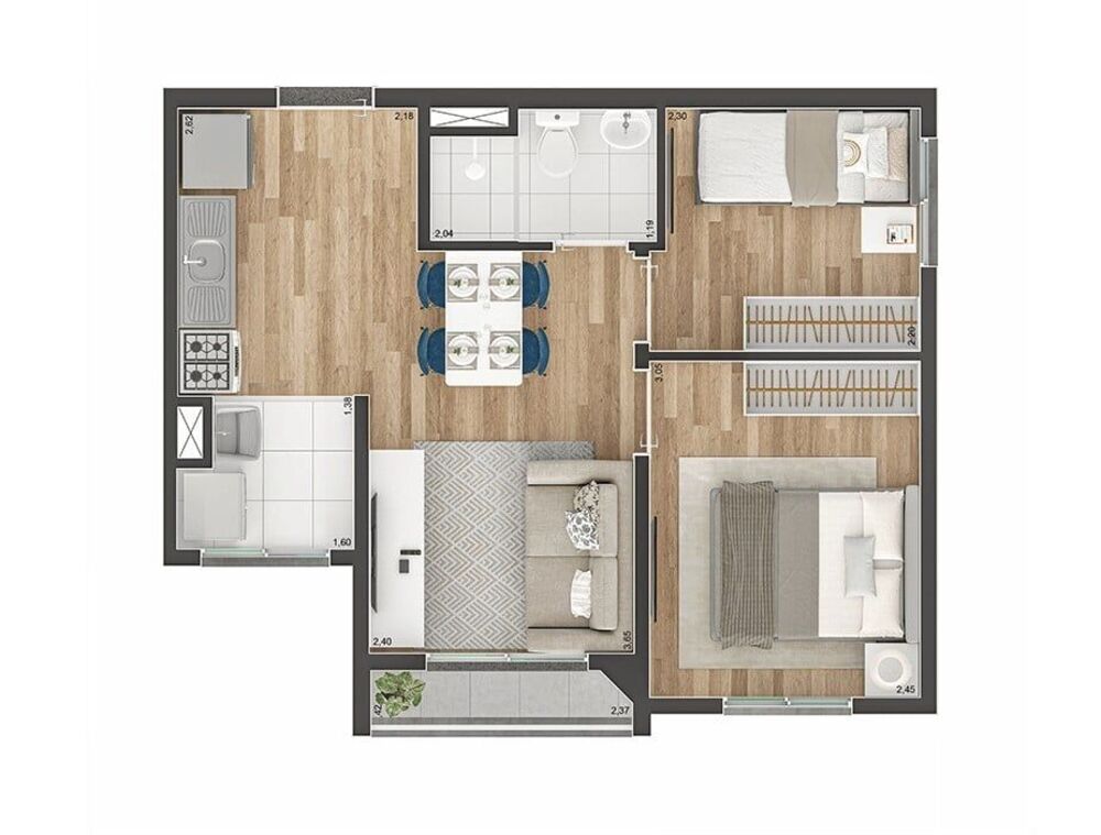 Apartamento, 2 quartos, 37 m² - Foto 18