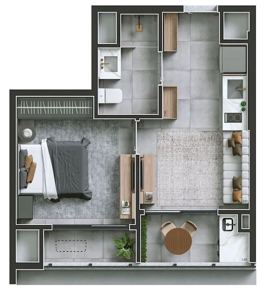 Kitnet-Studio, 36 m² - Foto 7