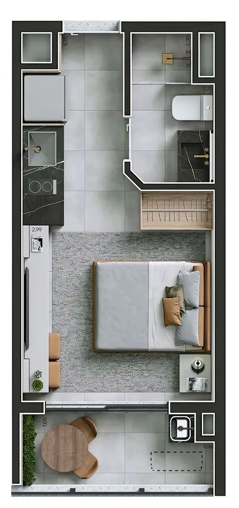 Kitnet-Studio, 36 m² - Foto 2