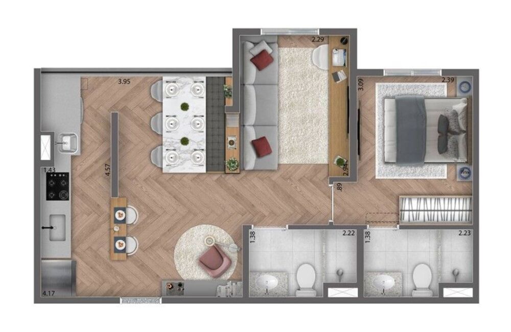 Apartamento, 3 quartos, 57 m² - Foto 16