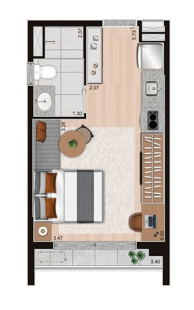 Kitnet-Studio, 24 m² - Foto 12