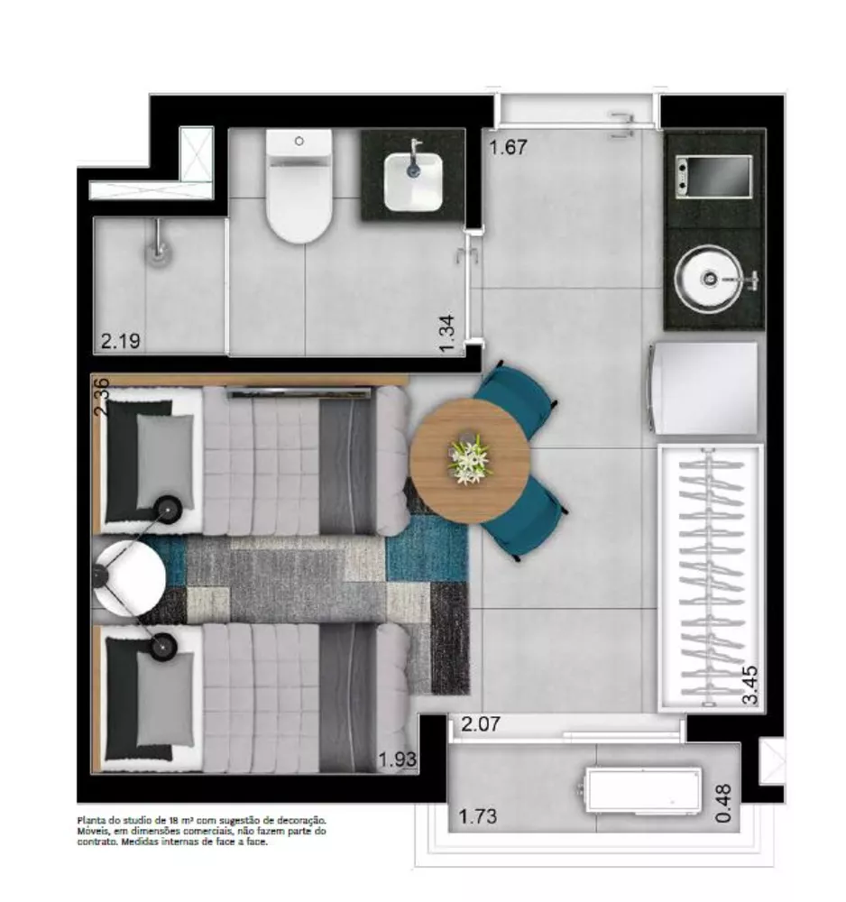 Kitnet-Studio, 17 m² - Foto 11