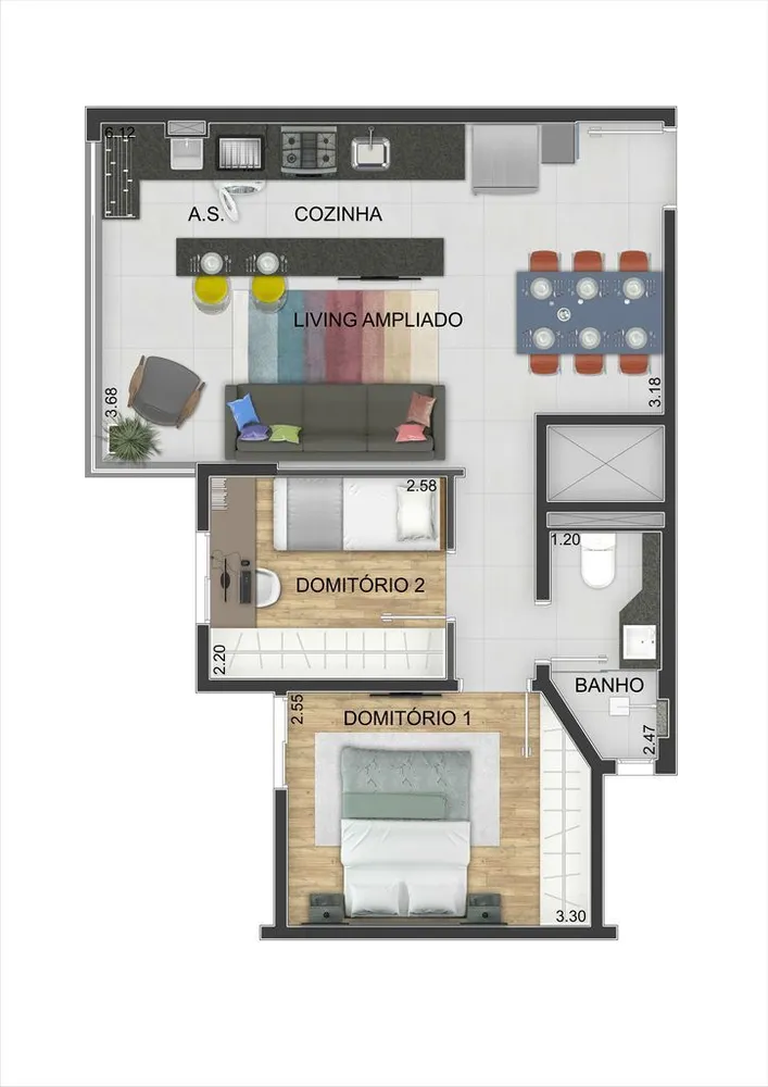 Apartamento, 2 quartos, 46 m² - Foto 8