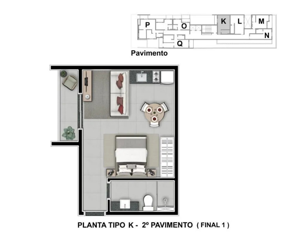 Apartamento, 2 quartos, 49 m² - Foto 1