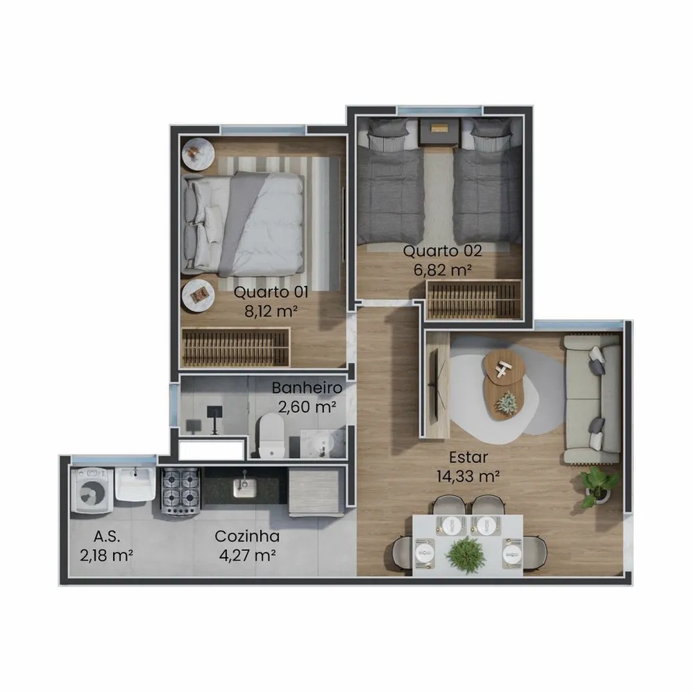 Apartamento, 2 quartos, 43 m² - Foto 10