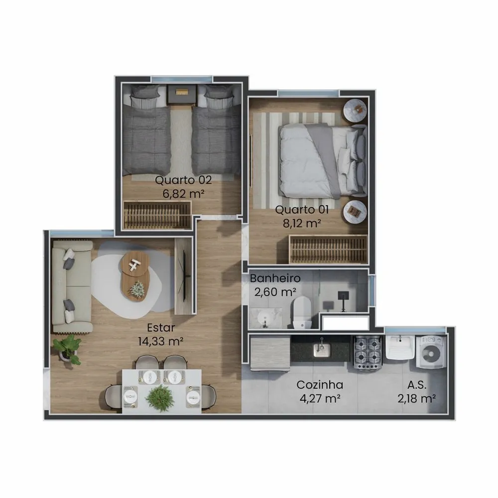 Apartamento, 2 quartos, 43 m² - Foto 11