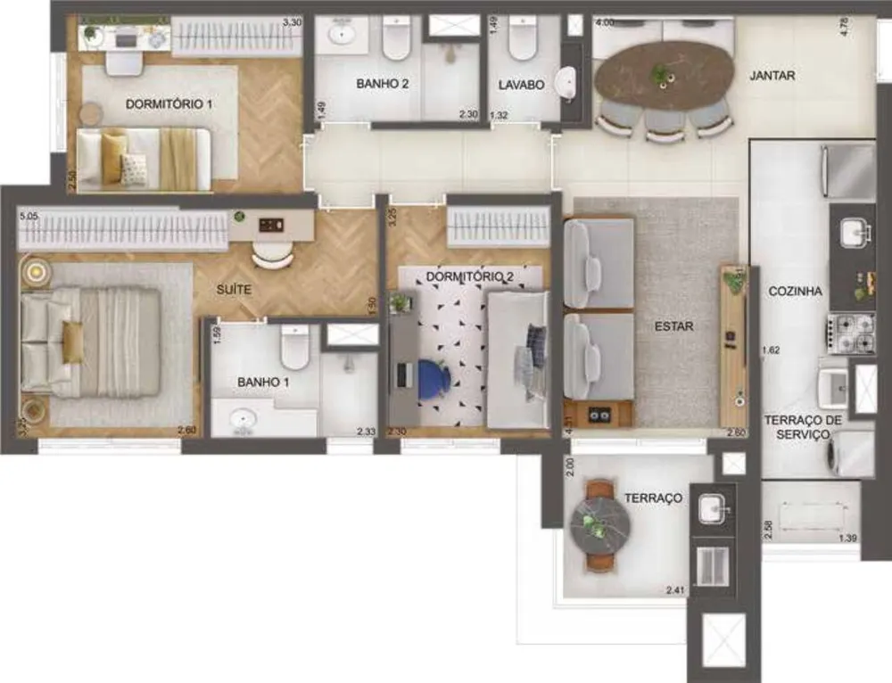 Apartamento, 3 quartos, 120 m² - Foto 2