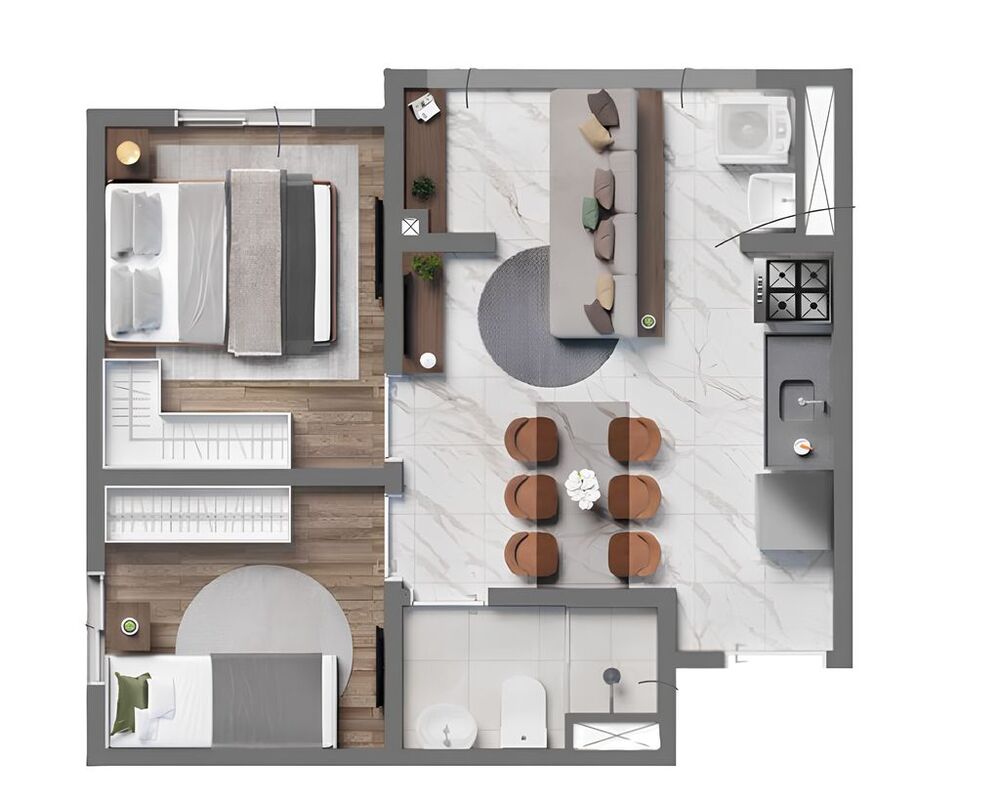 Apartamento, 2 quartos, 34 m² - Foto 2