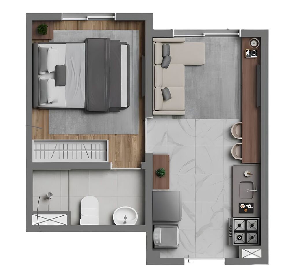 Apartamento, 2 quartos, 34 m² - Foto 1