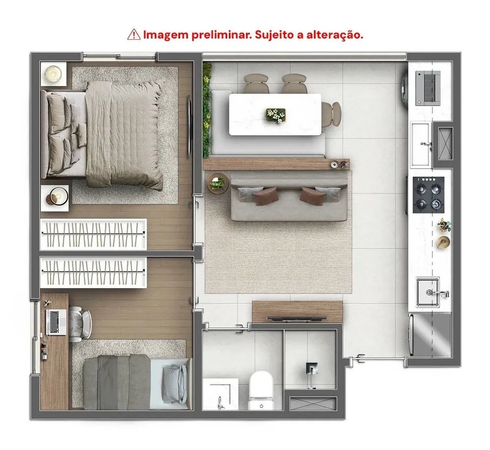 Apartamento, 2 quartos, 35 m² - Foto 6