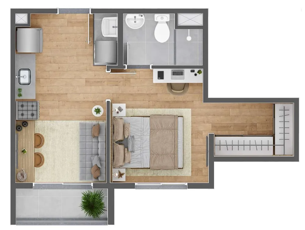 Apartamento, 2 quartos, 44 m² - Foto 2