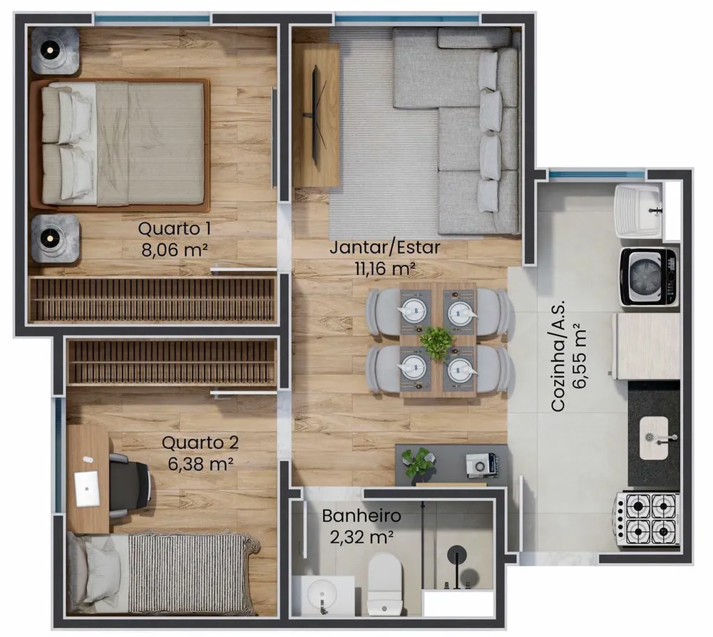 Apartamento, 2 quartos, 40 m² - Foto 8