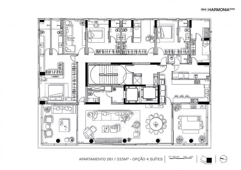 Apartamento à venda com 4 quartos, 333m² - Foto 2